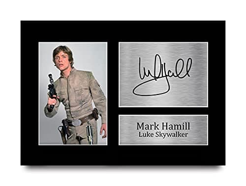HWC Trading A4 Mark Hamill Star Wars Luke Skywalker Cadeaux Imprimé Signé Autographe Photo pour les fans de cinéma - A4