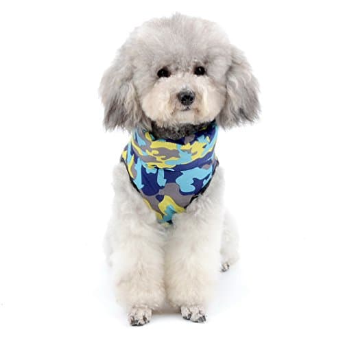 SELMAI - Manteau d’hiver matelassé motif camouflage avec boucles de laisse pour petit chien/chat