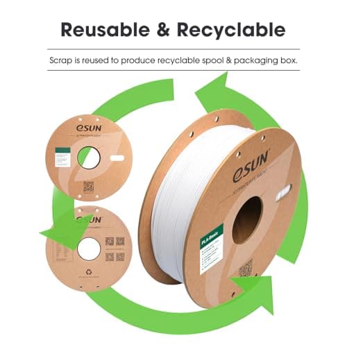 eSUN PLA Filament 1.75mm, PLA Basic Précision Dimensionnelle +/- 0.05mm, Bobine de 1KG (2.2 LBS) Filament PLA Rapide pour 3D Imprimantes,Blanc Froid