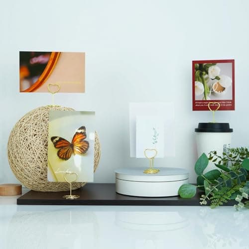 MisFun 30 Pièces Porte Nom Table, porte photo pince, porte photo sur pied, Porte Cartes de Table pour Mariages, Porte Numero de Table, pour Mariage Noël le Banquet de Fête Saint Valentin(Amour)