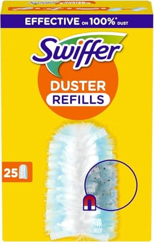 Swiffer Plumeau Duster Attrape et Retient 25 Recharges Dépoussiérantes, Attrape Et Retient 3 Fois Plus De Cheveux Et Poussière Qu’Un Plumeau Ordinaire