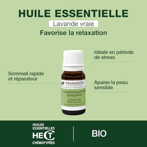 PRANARÔM - Lavande Vraie Bio - Huile Essentielle Chémotypée - Sommeil & Équilibre Émotionnel - 100 % Pure Et Naturelle - HECT - 10 ml
