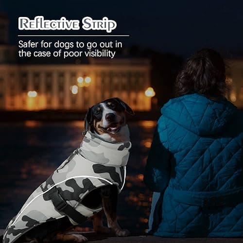Veste Hiver de Chien, Manteau d'hiver pour Grande Chien Veste Polaire Vêtements d'hiver Manteaux Réfléchissants Imperméables Pull Chien Petite Taille(Camouflage, XL)
