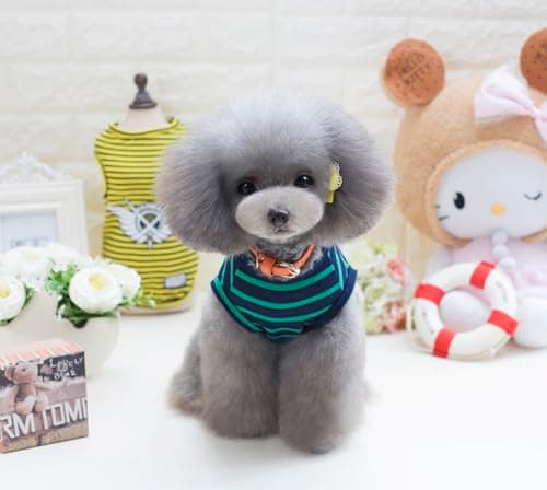 YAODHAOD Lot de 2 Chemises en Coton à Rayures pour Chien Vêtements pour Animaux de Compagnie T-Shirts pour Chiot Débardeur pour Chat Respirant Extensible pour Petit très Petit Chien ou Chat (XXL)