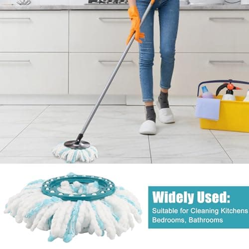 4 Pièces pour Leifheit Têtes de Rechange Clean Twist Disc Mop Franges de Remplacement en Microfibres pour Un Nettoyage Efficace des Particules de Saleté, Lavage Sol.