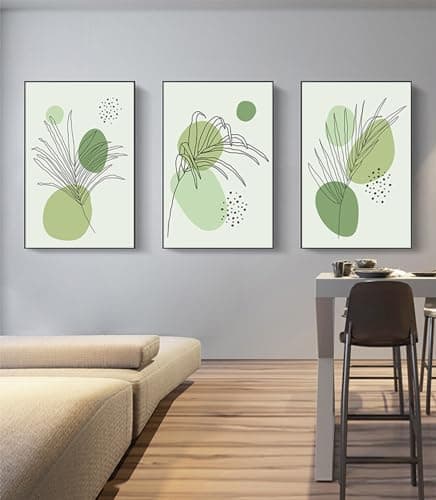 DLKAJFK Lot de 3 posters d'art abstrait moderne - Style bohème - Plante esthétique - Sans cadre (poster 08, 3 pièces - 60 x 90 cm)