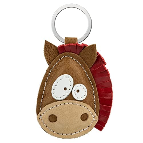 Simaru Animal fort Porte-clés en cuir authentique de haute qualité, fabriqué en UE, cadeau pour Noël Anniversaire, Trouve ton animal préféré