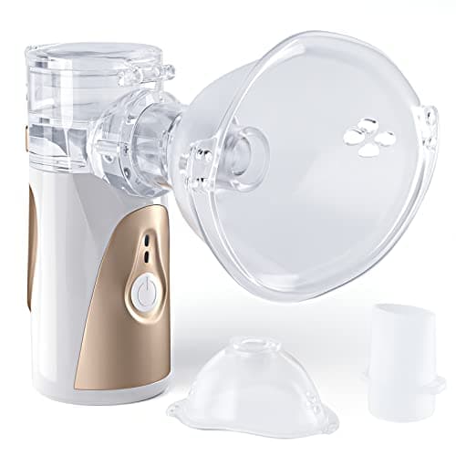 Nébuliseur Portable Inhalateur, Nébuliseur pour enfant et adulte, Nébuliseur Aérosol Silencieux avec embout buccal et masque pour le voyage et l'utilisation de ménage
