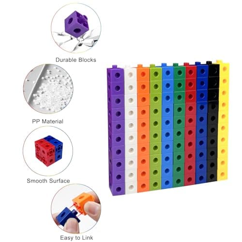 Newpop 100 Cube Mathématiques, Blocs de Construction Math, Cube Calcul Construction Enfant, Cubes de Liaison, Montessori Mathe Cubes Emboitables, Cube Activity Kit, pour Enfants 3+