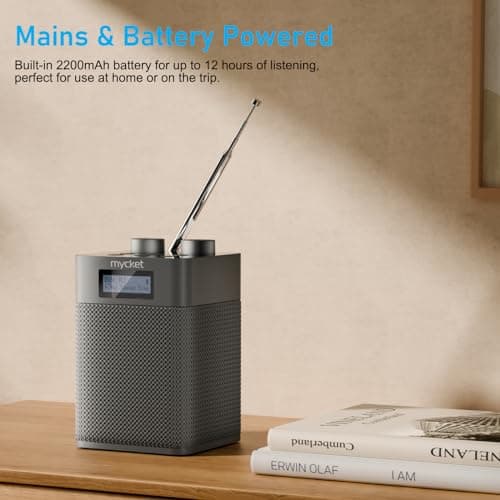 Mycket Radio Numérique Radio et FM Dab/Dab+, Radio Numérique Portable avec Bluetooth 5.0, USB Rechargeable, 80 Stations Préréglées, Prise Casque, Ecran LCD pour Salon, Bureau, Cuisine, Jardin