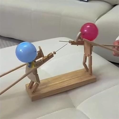 Jeu De Combat De Ballons En Bambou ,Faite à La Main, PoupéE De Fencing En Bois, Pour 2 Joueurs Pour Des Batailles De Ballons Passionnantes, Jeu De FêTe Rapide Pour Enfants Et Adultes (100 Ballons)