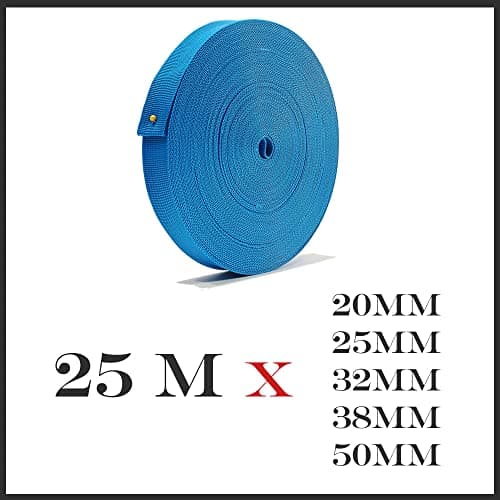 25 Métre Ruban de Sangle en Nylon, Sangle de Sac, Ruban de Sac à Dos, 16 Couleurs/5 mesures, Travaux Manuels, Craft, Bagage, Ceinture, Sangle de Sac à Dos de Voyage, (Brun 303, 20 mm)