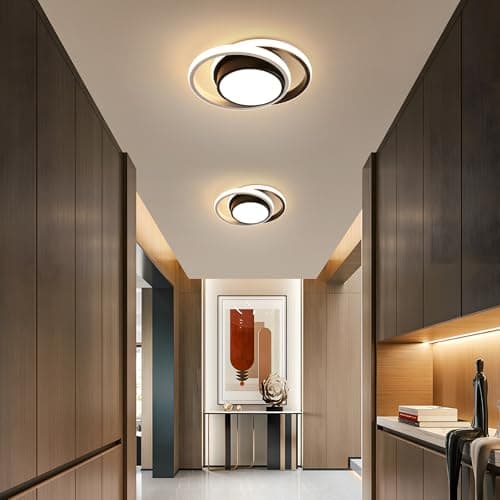 Comely Plafonnier LED, Rond Lampe de plafond 32W 2350LM, Moderne Luminaire Plafonnier pour Couloir Coucher Salle de Bains Cuisine Salon, Blanc Froid 6500K, Longueur 28cm, Noir