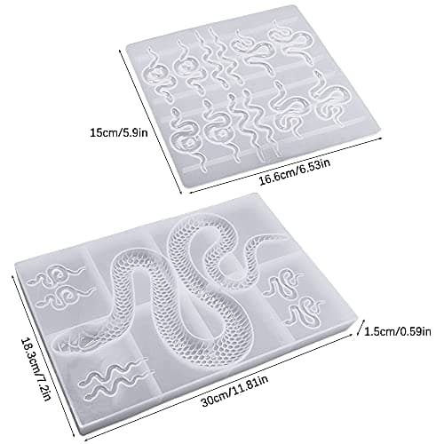 AFUNTA Lot de 2 moules en silicone forme serpent pour boucles d'oreilles résine époxy