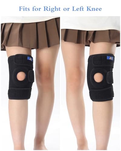 ABYON Genouillère pour Homme Femme avec Stabilisateurs Latéraux et Sangles Réglables, Support Rotulien Ouvert pour Tendinite, Déchirures du Ménisque, Soulagement des Douleurs Articulaires