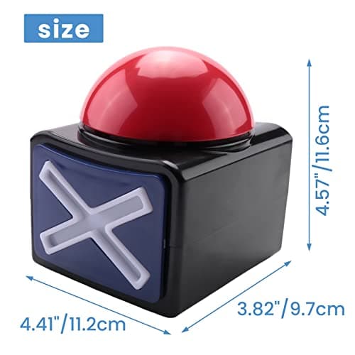 Exogio 2 Pcs Bouton de Réponse de avec lumière et Son d'alarme, Réducteur de Stress, Jouet de Décompression, Buzzer Game Show Buttons pour Quiz en Classe, Trivia Quiz Got Talent et Family Feud