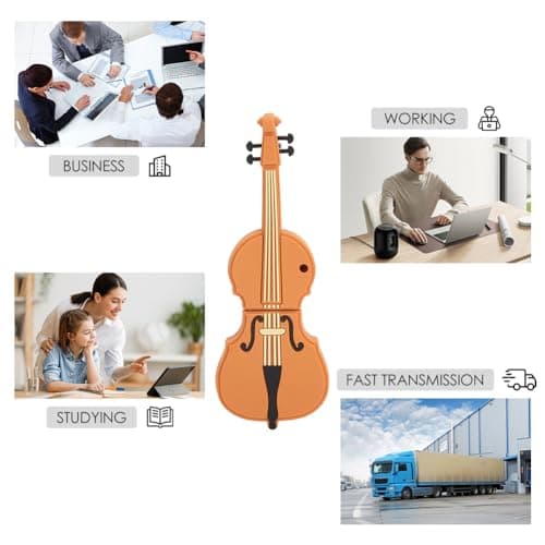 Tissting Clé USB, 64Go en Forme de Violon USB Stockage de Données Disque Flash USB Pen Drive - Stockage Mémoire Externe pour Ordinateur Portable, Ordinateur Personnel(64GB)