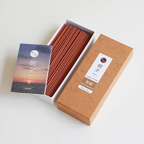 Asayu Japan Bâtonnets d'Encens Japonais Traditionnels au Parfum Bois d'Aloès 40g, Ideal pour la Méditation du Soir, la Détente ou Le Yoga, Fabriqué à la Main au Japon