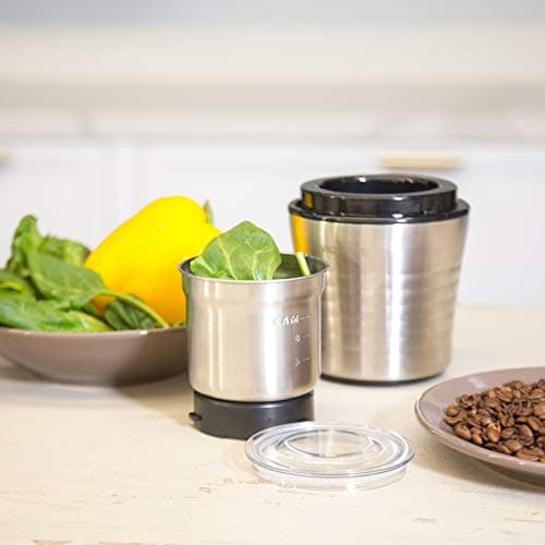VeoHome Moulin à café et mixeur électrique broyeur pour Grains de café, Graine de Lin et Autres épices - INOX