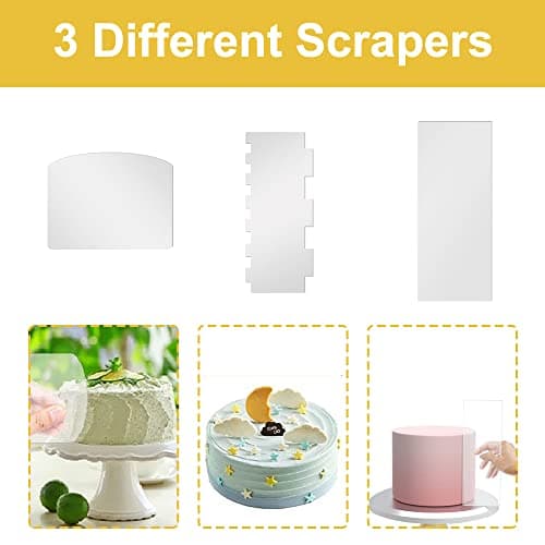 AFASOES 3Pcs Grattoir à Gâteau en Acrylique Transparent Peignes de Décoration de Gâteau Decoration DIY Cake Scraper Gâteau Grattoir Peigne Grattoir à Gâteau en Acrylique pour Crème Gâteau Pâtisserie