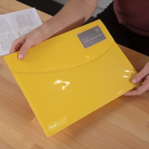 Rapesco 0701 Pochette Porte-Documents ID, A4+, Couleurs Vives Opaques, Lot de 5
