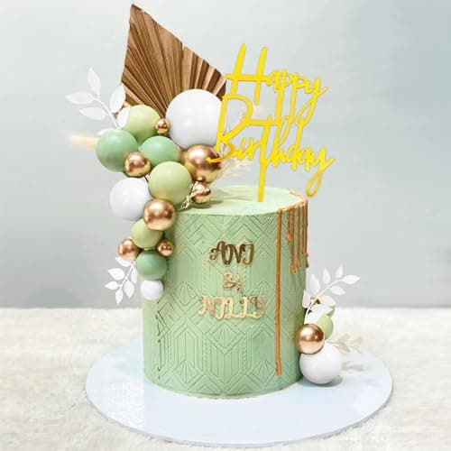 Cupcakes Toppers Balle, 50 PCS Décorations de Gâteau en Boule, Topper de Gâteau de Ballon, Mini Ballons Décoration de Gâteau, Decoration Gateau Anniversaire pour Mariages, Baby Showers (Vert)