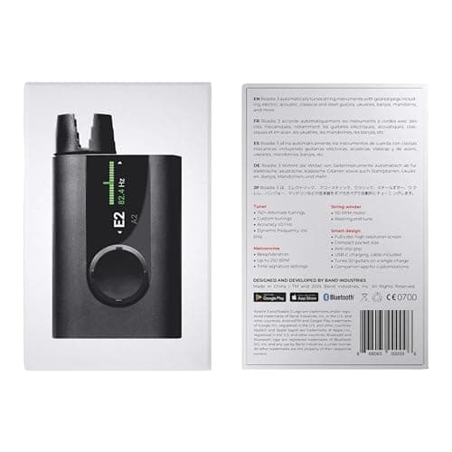 ROADIE 3 | Accordeur de Guitare Automatique, Métronome & Enrouleur de cordes | Pour Guitare Electrique, Guitare Acoustique, Guitare à 12 Cordes, Ukulele, Banjo, Mandoline | 100+ Accordages Alternatifs
