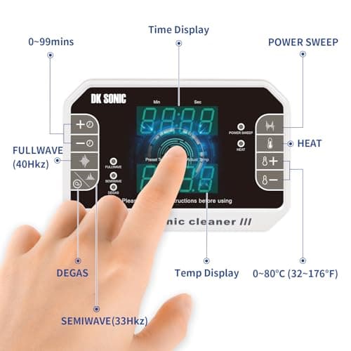 DK SONIC professionnel Nettoyeur à ultrasons Nettoyeur sonique 3L avec chauffage et panier pour prothèse dentaire, petites pièces métalliques, disque, circuit imprimé, outils de laboratoire, etc.