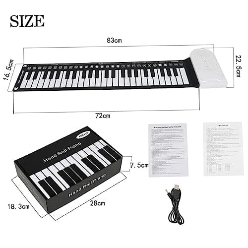 TOPPERFUN Mini-clavier Piano Numérique Pliable Piano Enroulable Électronique Pliant Clavier De Piano Pliant De Musique Piano Portatif Clavier De Piano Pliable Claviers Composant Élèctronique
