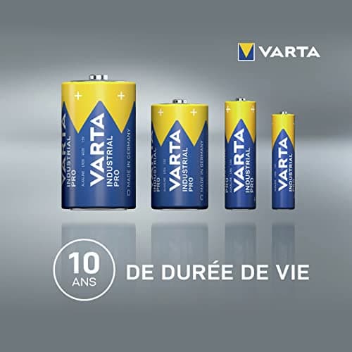 VARTA Piles AA, lot de 40, Industrial Pro, Batterie Alcaline, 1,5V, pack de stockage en emballage écologique, Made in Germany [Exclusif sur Amazon] | Mignon-Piles LR6, Made in Germany, conservation jusqu'à 10 ans, pour l'industrie, atelier, appareils de mesure