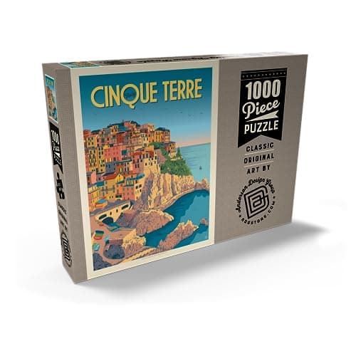 MyPuzzle Italie : Cinque Terre, Affiche Vintage - Premium 1000 Pièces Puzzle - Collection spéciale MyPuzzle de Anderson Design Group