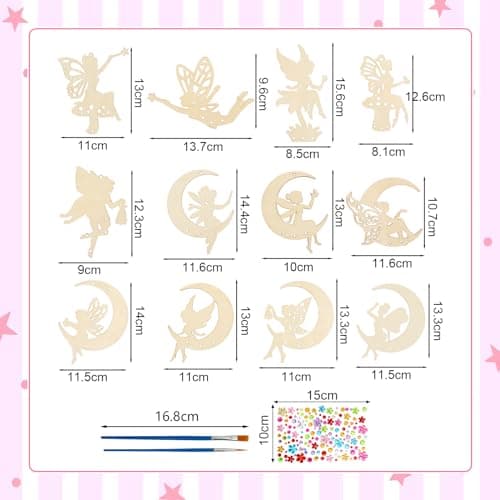 HONMOK 12pcs Carillons à Fabriquer pour Enfant Kit Fée Carillon Bricolage de Loisir Créatif Noël Carillon à Peindre pour Fille Garçon Décoration Activité Manuelle Fête Halloween Anniversaire