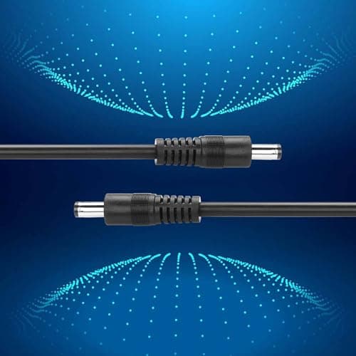 GINTOOYUN Câble DC à DC, 2 groupes 6ft 18awg DC câble d'extension d'alimentation DC 5.5mm X 2.1mm mâle à mâle câble adaptateur d'alimentation pour LED,CCTV,voiture,moniteur,etc-2M (2 mètres)
