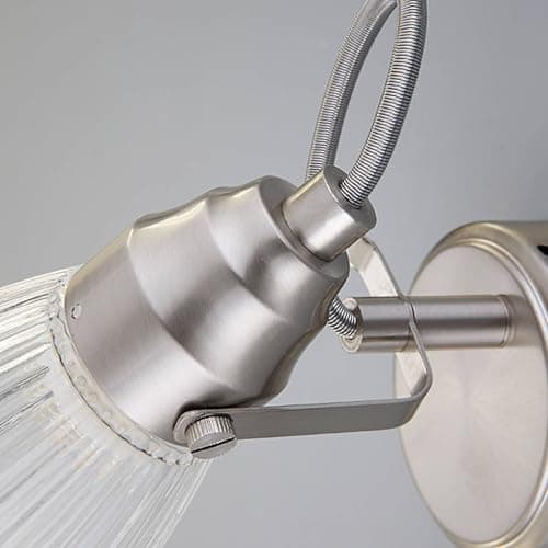 Lindby Applique Murale Kara à intensité variable (Moderne) en Gris Verre e. a. pour Salle de bain (1 lampe,à G9), Luminaire salle bain, Lampe WC