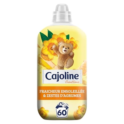 CAJOLINE - Adoucissant en bouteille - 60 lavages - Fraîcheur ensoleillée et zestes d'agrumes - douceur intense et parfum longue durée