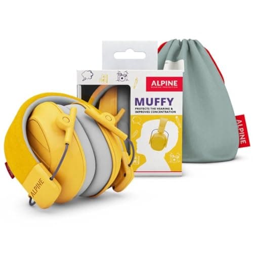 Alpine Muffy Casque Anti-Bruit : protection auditive pour enfants jusqu'à 16 ans - CE Certifié - Confortable et réglable - Prévient les troubles auditifs - Robuste et facile à ranger – Jaune