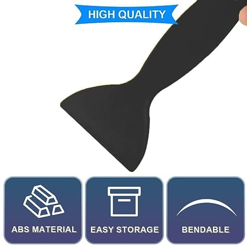 Xiatiaosann Lot de 12 grattoirs pour enlever la résine en plastique, spatule à peinture flexible, couteau à mastic, outil d'installation (noir/orange) pour le nettoyage de l'imprimante 3D en résine