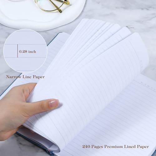 POPRUN Lot de 8 Carnet de notes classiques lignés A5, Cuir végétalien rigide Cahier, Carnet de Voyage Journal Couverture Imperméable avec Porte-stylo,Fermeture Élastique,Pochette Extensible, 14 x 21cm