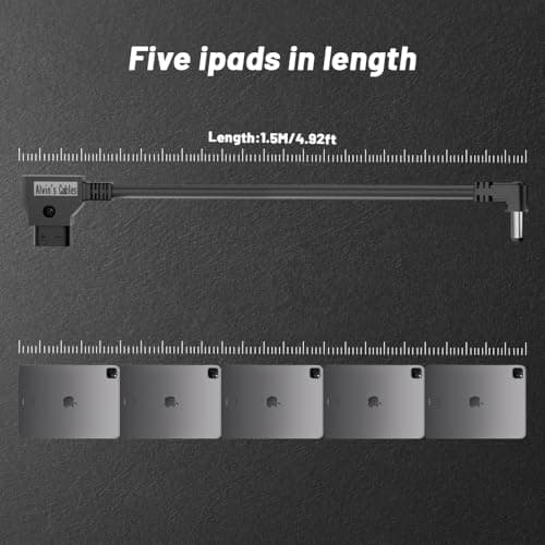 Alvin's Cables Anton Bauer Power Tap D-Tap vers 2.1 DC 12V à Angle Droit Câble pour Moniteurs KiPRO LCD 1.5M
