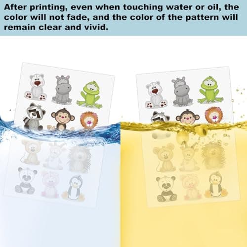 YBCCBY 40PCS Papier Autocollant Transparent 210*297mm Papier Autocollant Imprimante Papier Autocollant Jet d'Encre A4 Vinyle Imprimable Papier Autocollant Étiquette Adhésif Imprimable Pour Etiquettes