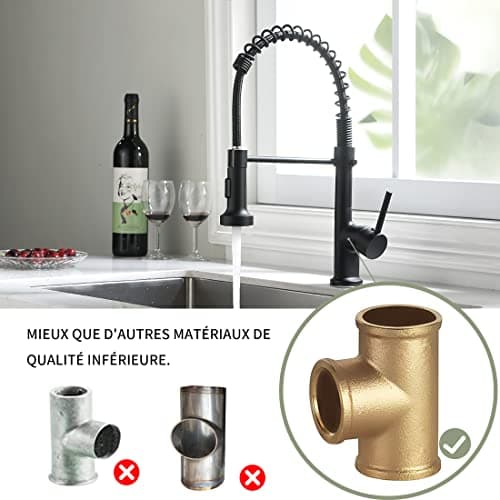AIMADI Robinet Cuisine Mitigeur Cuisine Robinet Cuisine Douchette Evier Cuisine Robinet Cuisine Noir Avec Douchette Mitigeur Evier Cuisine Robinet de Cuisine Pivotant à 360°