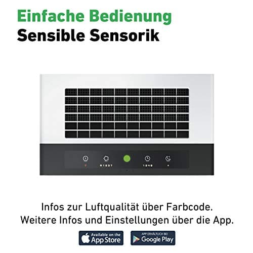 IDEAL - Purificateur d'air AP80 PRO (100m2) | Made in Germany | Filtre HEPA & charbon actif qui élimine 99,99% des particules fines, odeurs, spores de moisissures, fumées... | Pour bureau, appartement