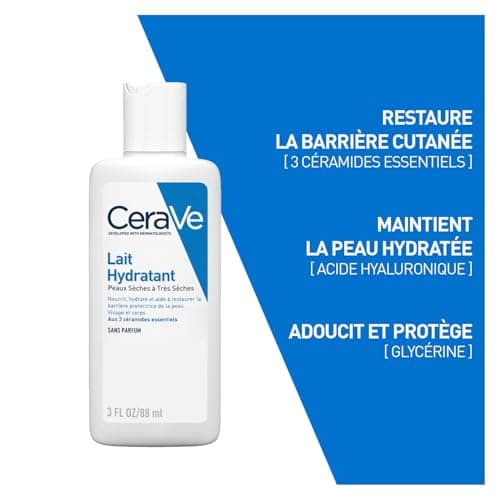 CeraVe - Routine Hydratante - Gel Moussant 473 ml + Lait Hydratant 88 ml - Nettoie, Hydrate & Préserve la Barrière Cutanée - Soins aux 3 Céramides Essentiels - Peau Mixte à Grasse