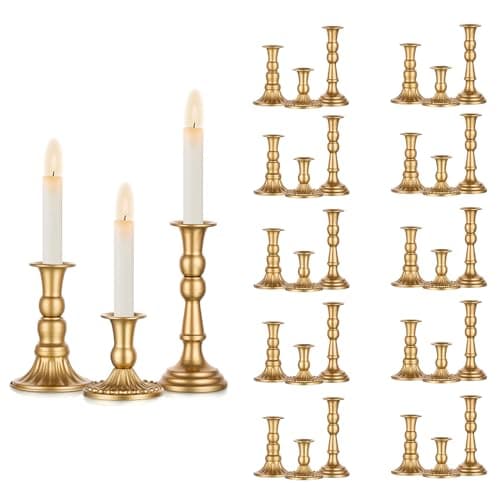 Sziqiqi Bougeoirs pour Centre de Table Mariage - 3 Pièces Chandeliers en Métal Photophore Decorative pour Noël Mariage Cérémonie Fête
