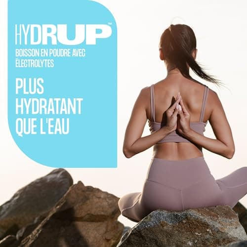 Hydrup Poudre d'Electrolytes sans Sucre, 1733 mg d'Electrolytes Hydratation, Boisson Energisante au Citron-Citron Vert, 6 Unités