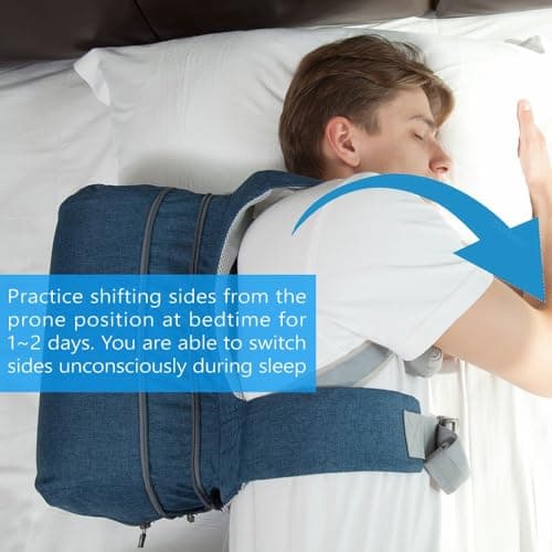 WoodyKnows Sac à Dos pour Sommeil latéral, Nouveau modèle pour Maintenir la Position de Sommeil latérale│Appareil de thérapie du Sommeil latéral│Solution d'aide Anti-ronflement (Petit)