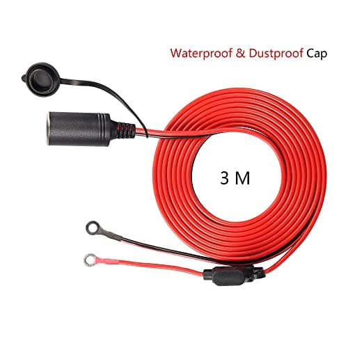 SinLoon 10FT 16 AWG prise allume-cigare femelle câble robuste avec porte-fusible à lame 15A 12V 24V câble d'alimentation cc, Moderne