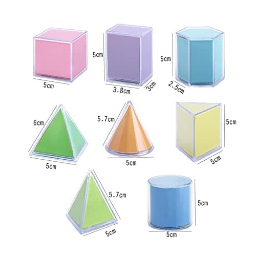MagiDeal 8Pcs Blocs de Formes Géométriques Transparente, Jouet Forme Mathématiques des Montessori Kit Pédagogique pour Enfant, Tout-Petits