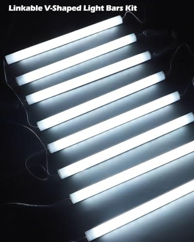 Éclairage LED sous l'armoire, 8 pcs, 30 cm, V-Shape, 16 Watts, 1600 Lumens, Blanc Pur (6000K), Design Élégant, Illumination Ultra-Lumineuse