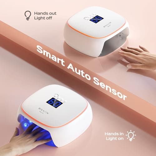 BOLASEN NO UV Lampe Ongles Gel, 60W Lampe LED Ongle avec Ceramic Tech, Professionelle No UV Lampe Ongle No Lésions Cutanées, Séchoirs à Ongles avec Base en Métal & Respiration Légère, HALO 10
